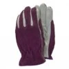 Deluxe Premium Leather & Suede Gloves Plum - Medium -Hozelock Shop 42928
