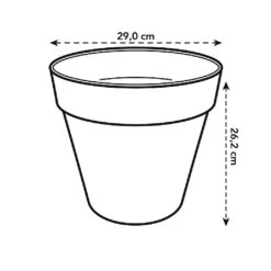 Elho Loft Urban Round Planter 30cm Warm Grey -Hozelock Shop 933161 4