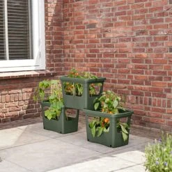 Elho Green Basics Stack & Grow Large Planter (Various Colours) -Hozelock Shop GBSGLRG 1